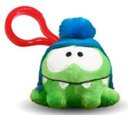 Cut the Rope 3" Om Nom Clip On Plush (Blue Hat)