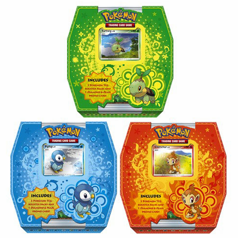 Pokemon Trio Box set of all 3 Chimchar, Piplup, Turtwig