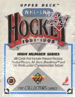 Upper Deck NHL Hockey 1991-1992 High Number Series Set
