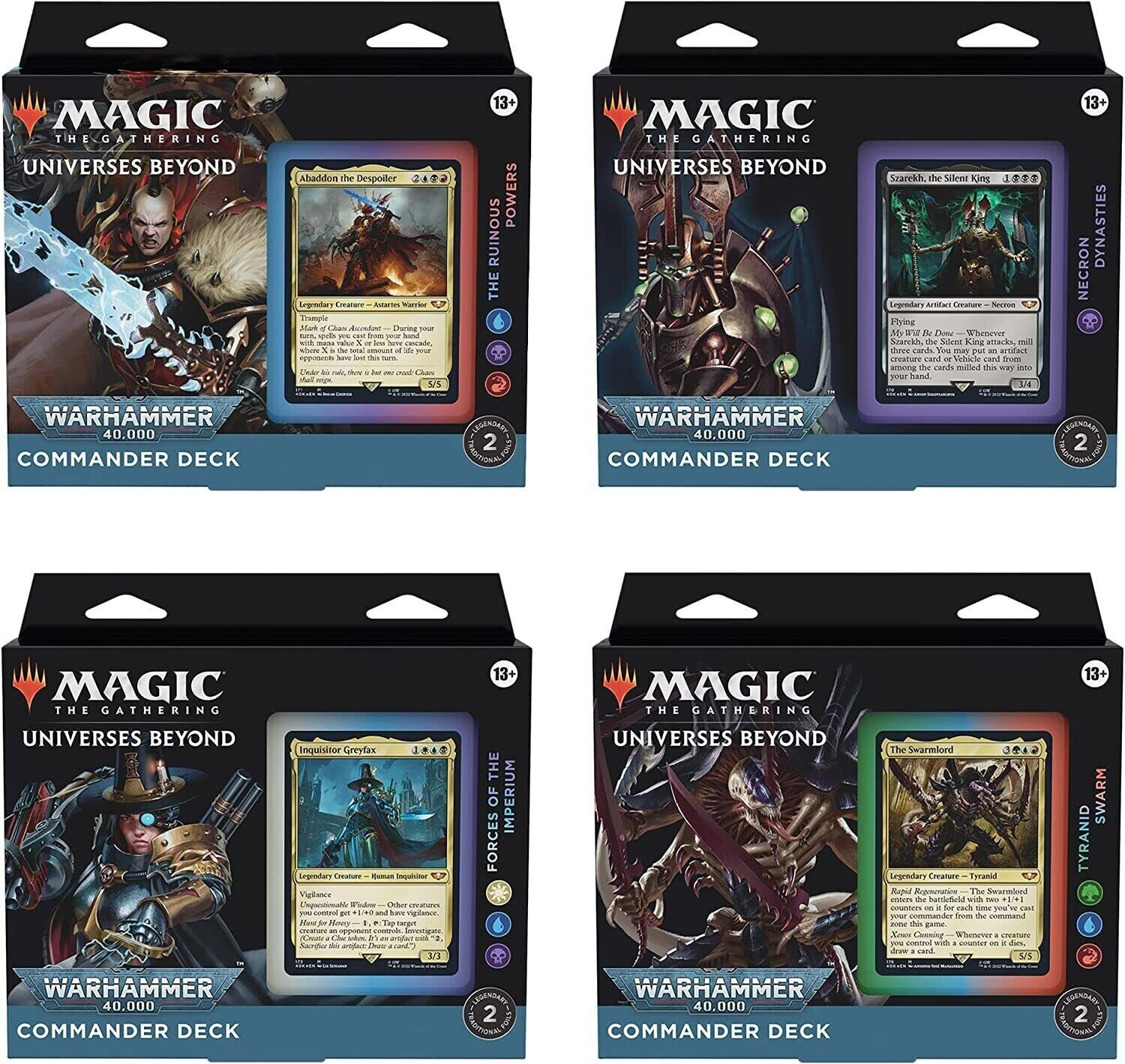 MTG Warhammer 40k Set of 4 Commander Decks