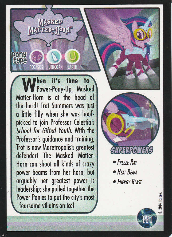 My Little Pony Trading Card Special Foil Masked Matter-Horn PP1