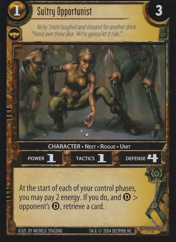 Wars TCG Promo Foil  Sultry Opportunist Card 1F18