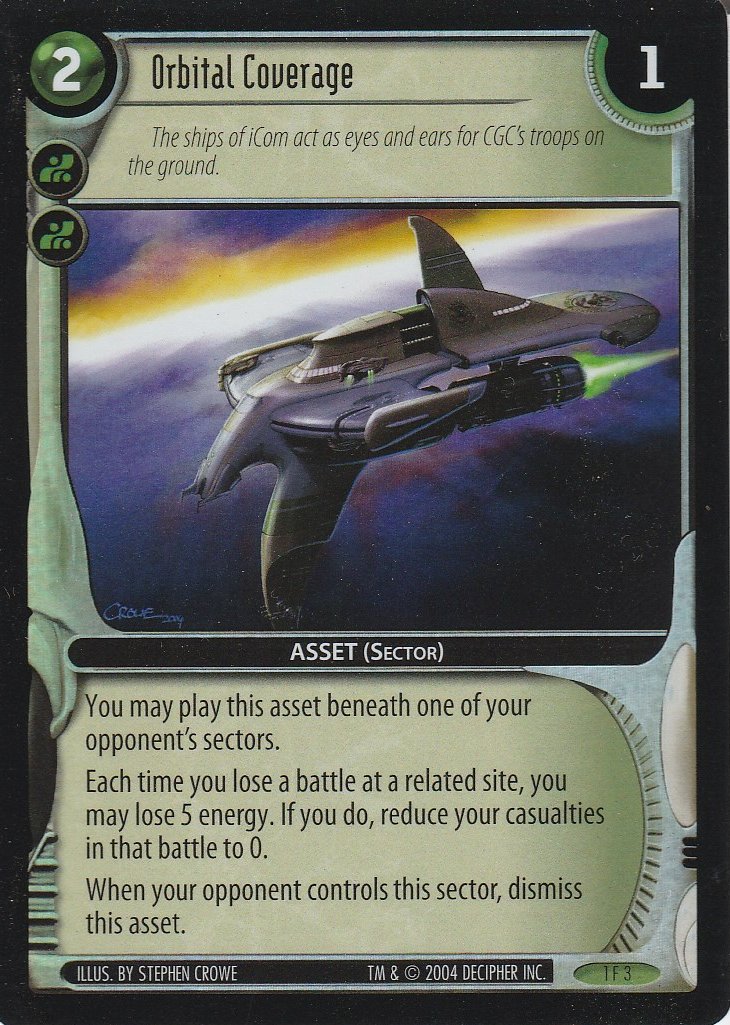 Wars TCG 2nd Place Tournament Foil Orbital Coverage Card 1F3